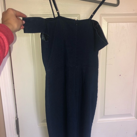 Lac Bleu Off the Shoulder Denim Minidress - Picture 9 of 11